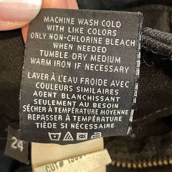 Hudson Jeans Black Nico Midrise Distressed Super Skinny Jeans Size 24 - Picture 9 of 10